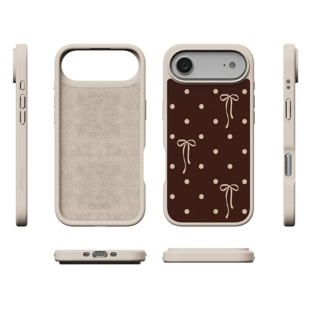 Teddy Bows | Brown Polka Dot Case