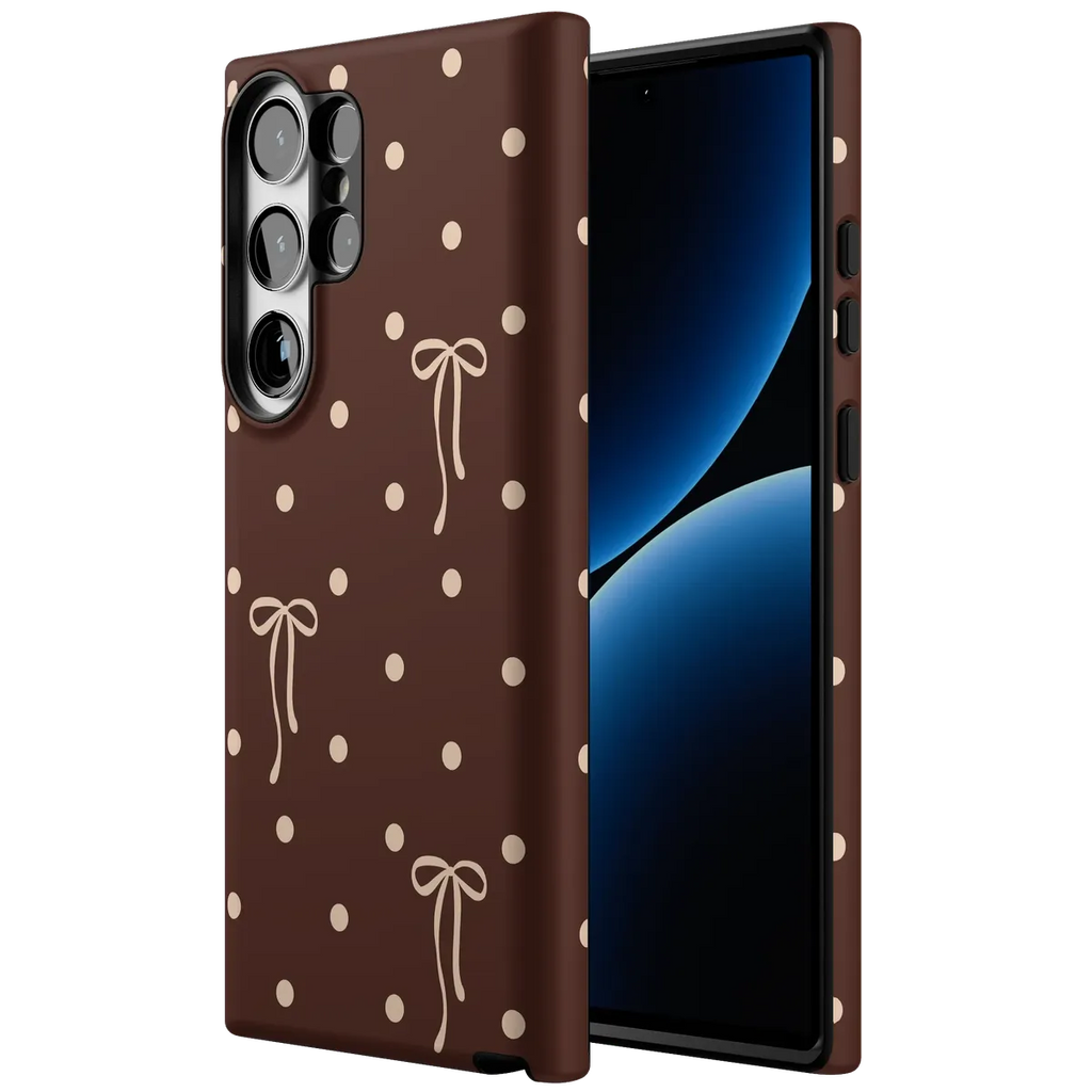 Teddy Bows | Brown Polka Dot Case