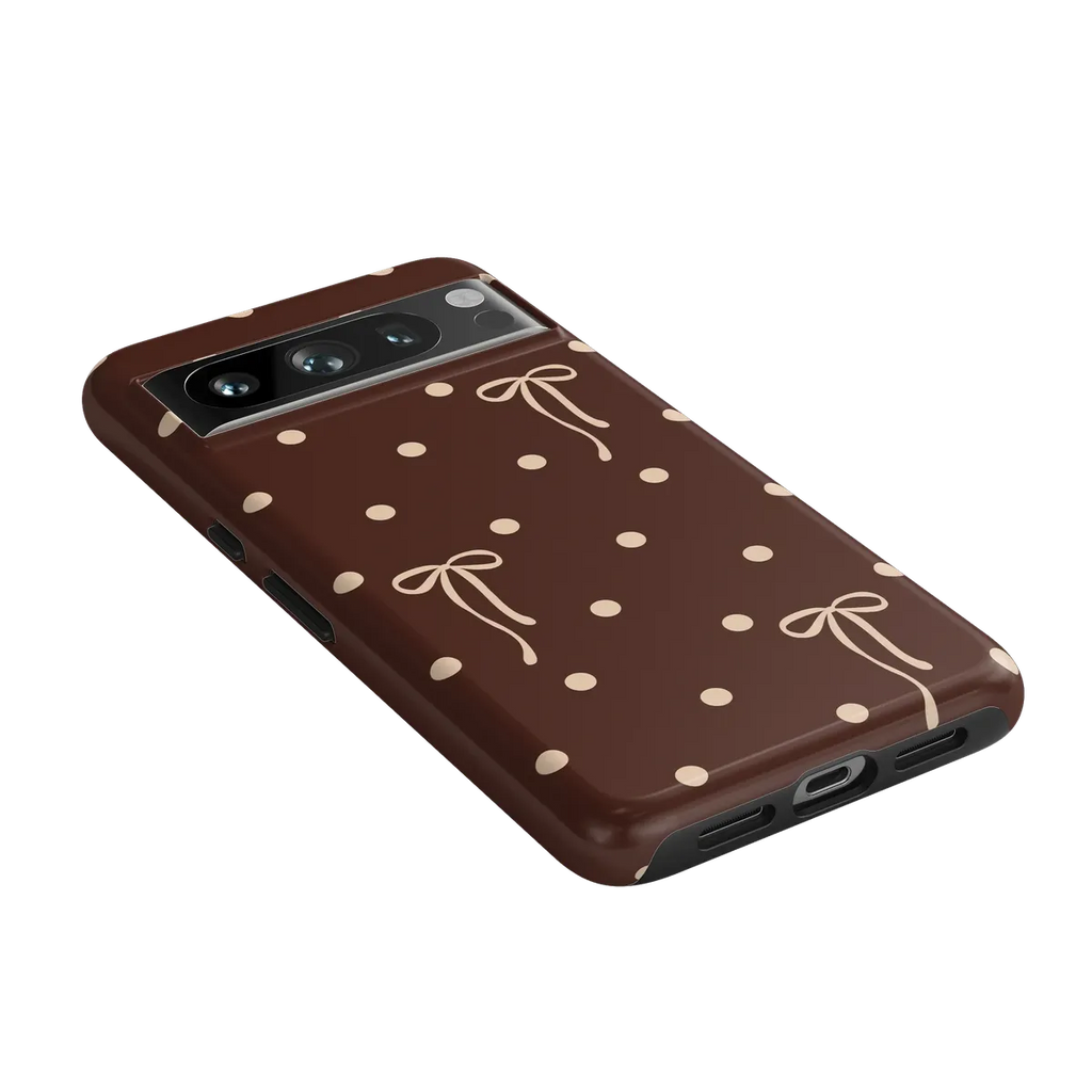 Teddy Bows | Brown Polka Dot Case