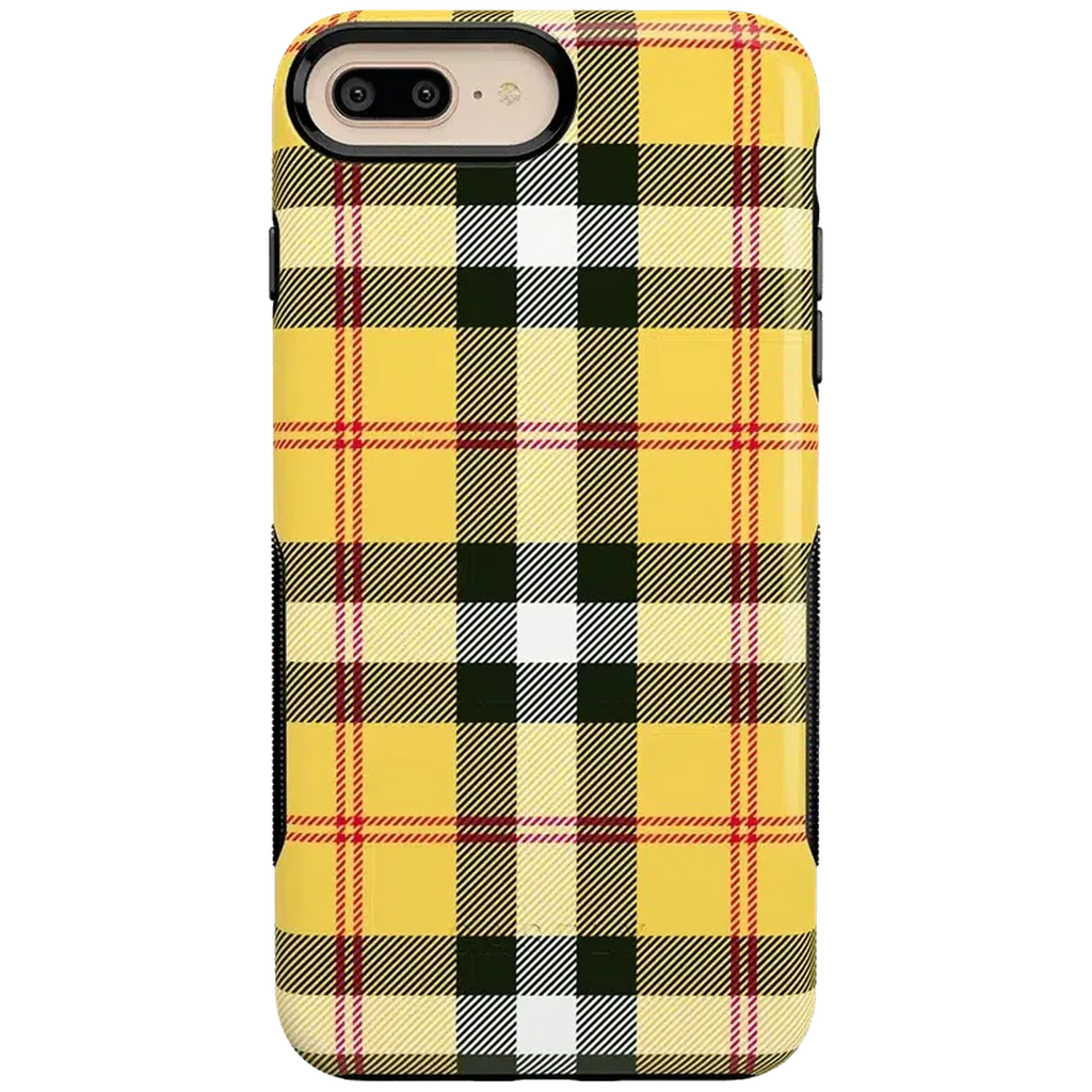As if! | Yellow Plaid iPhone Case