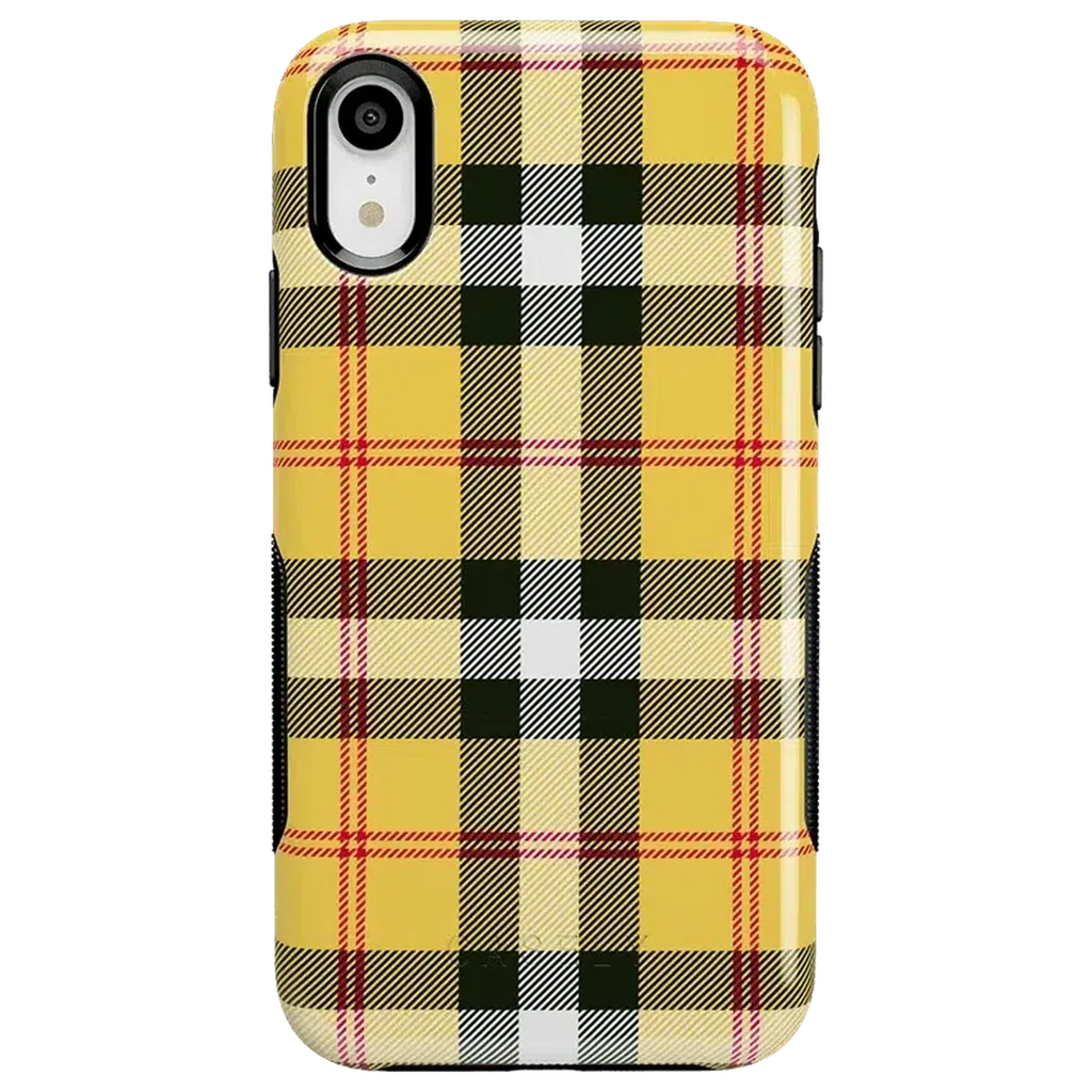 As if! | Yellow Plaid iPhone Case