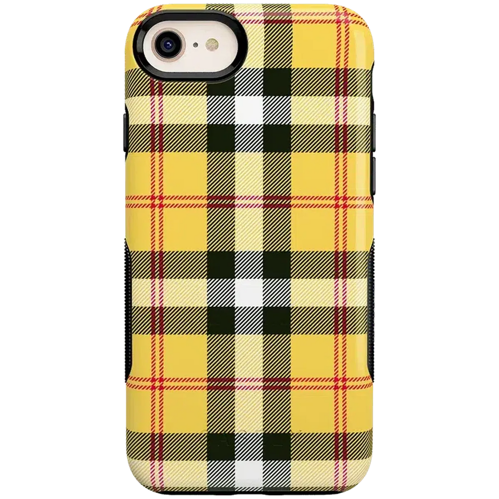 As if! | Yellow Plaid iPhone Case
