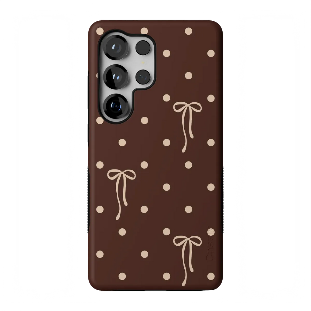 Teddy Bows | Brown Polka Dot Case