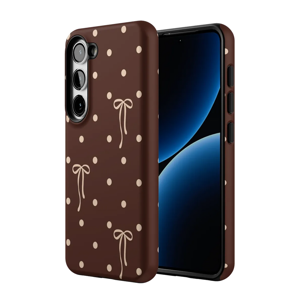 Teddy Bows | Brown Polka Dot Case