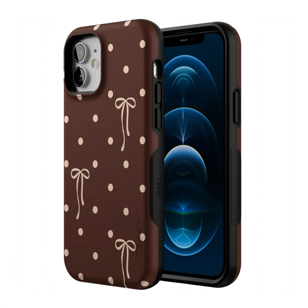 Teddy Bows | Brown Polka Dot Case
