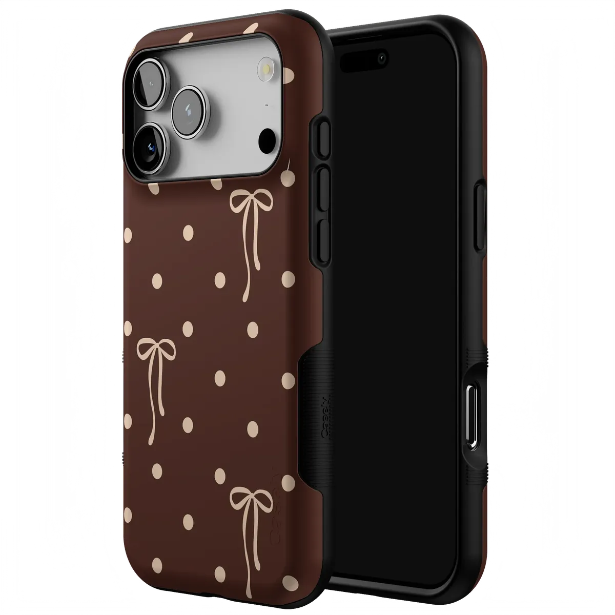 Teddy Bows | Brown Polka Dot Case