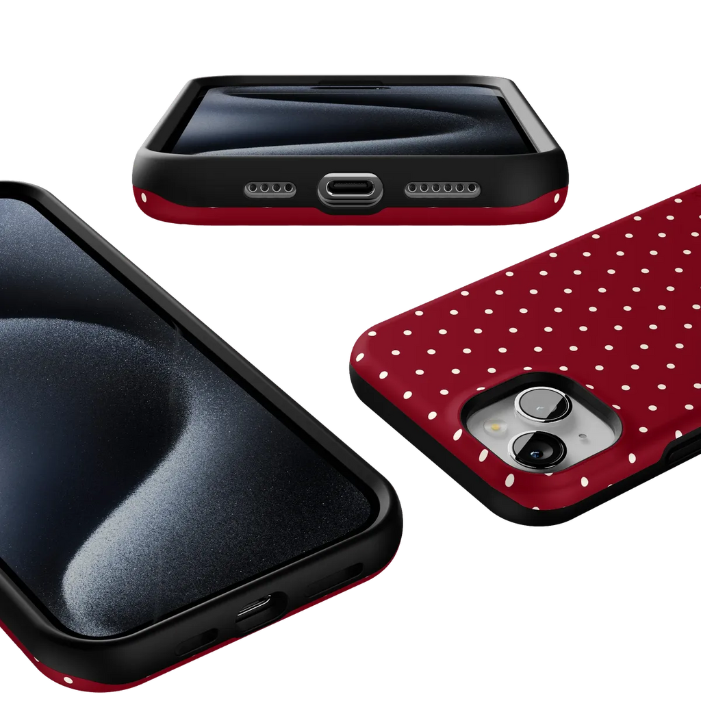 On the Dot | Maroon Polka Dot Case