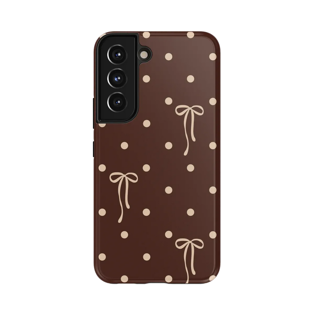 Teddy Bows | Brown Polka Dot Case