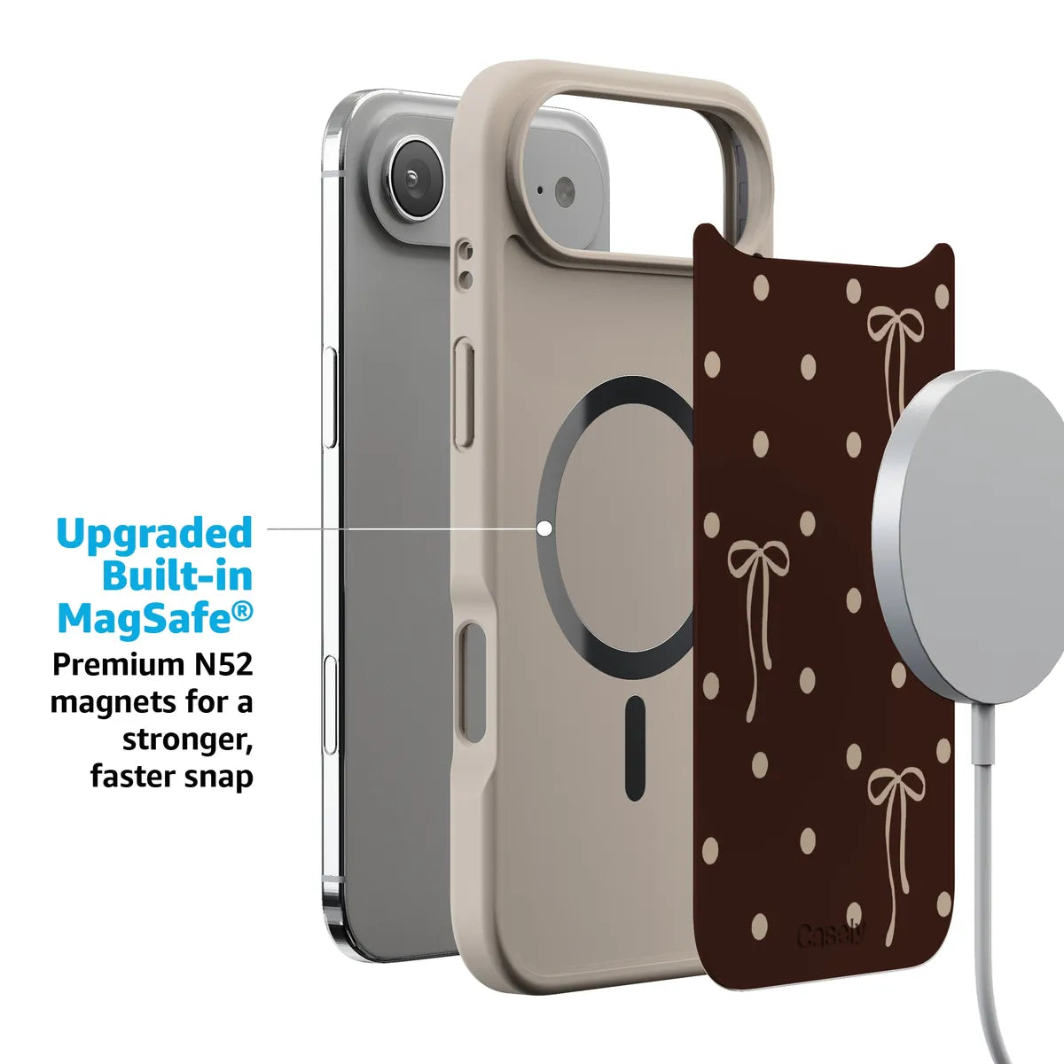 Teddy Bows | Brown Polka Dot Case