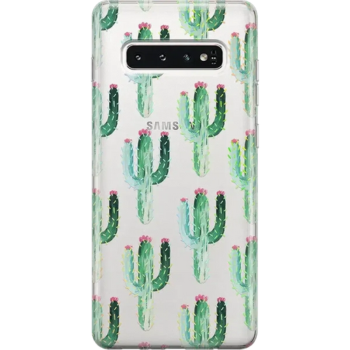 Cactus Patterned Clear Floral Samsung Case