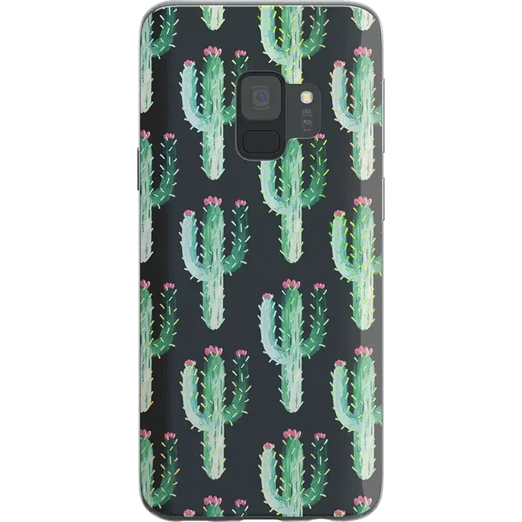 Cactus Patterned Clear Floral Samsung Case