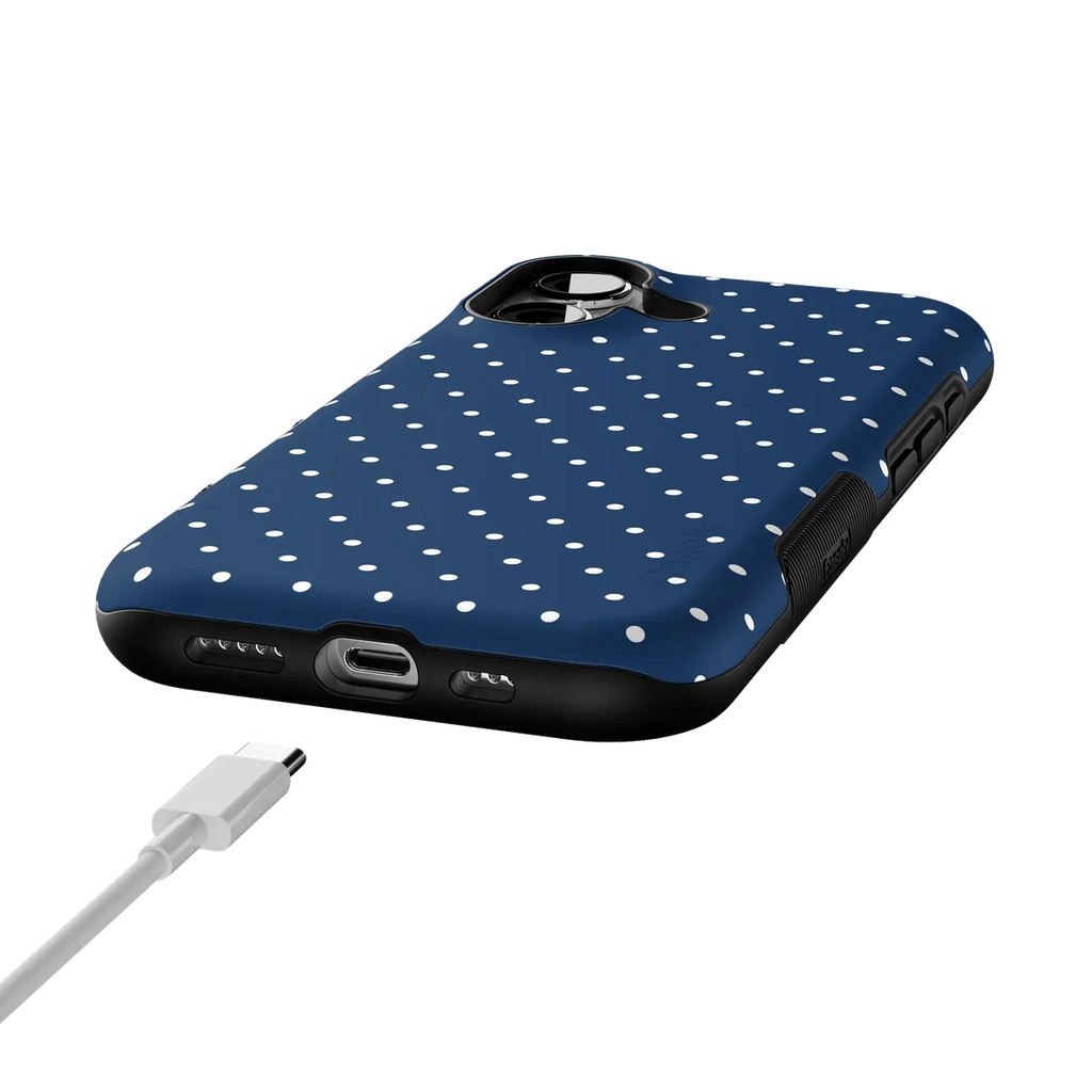 On the Dot | Navy Polka Dot Case