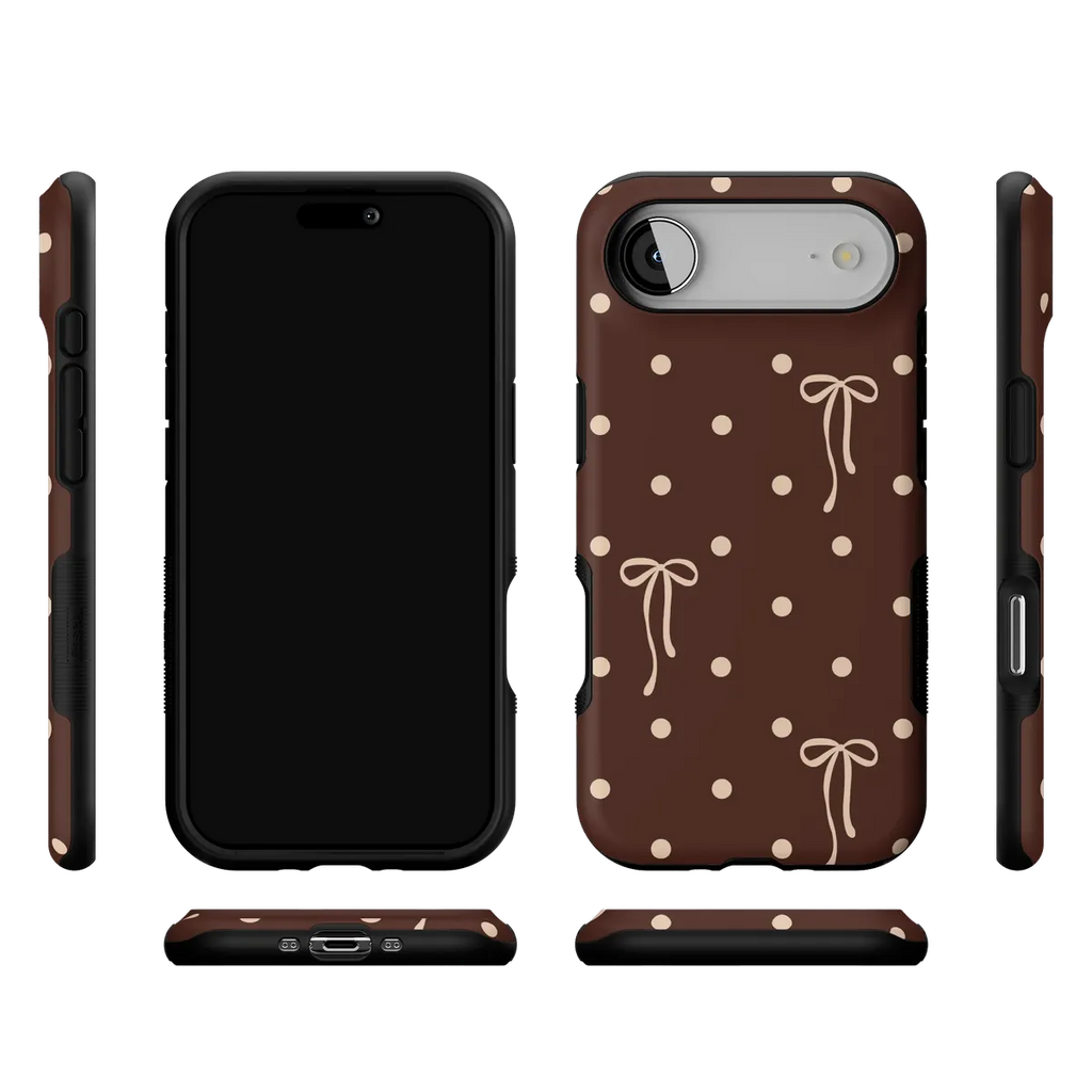 Teddy Bows | Brown Polka Dot Case