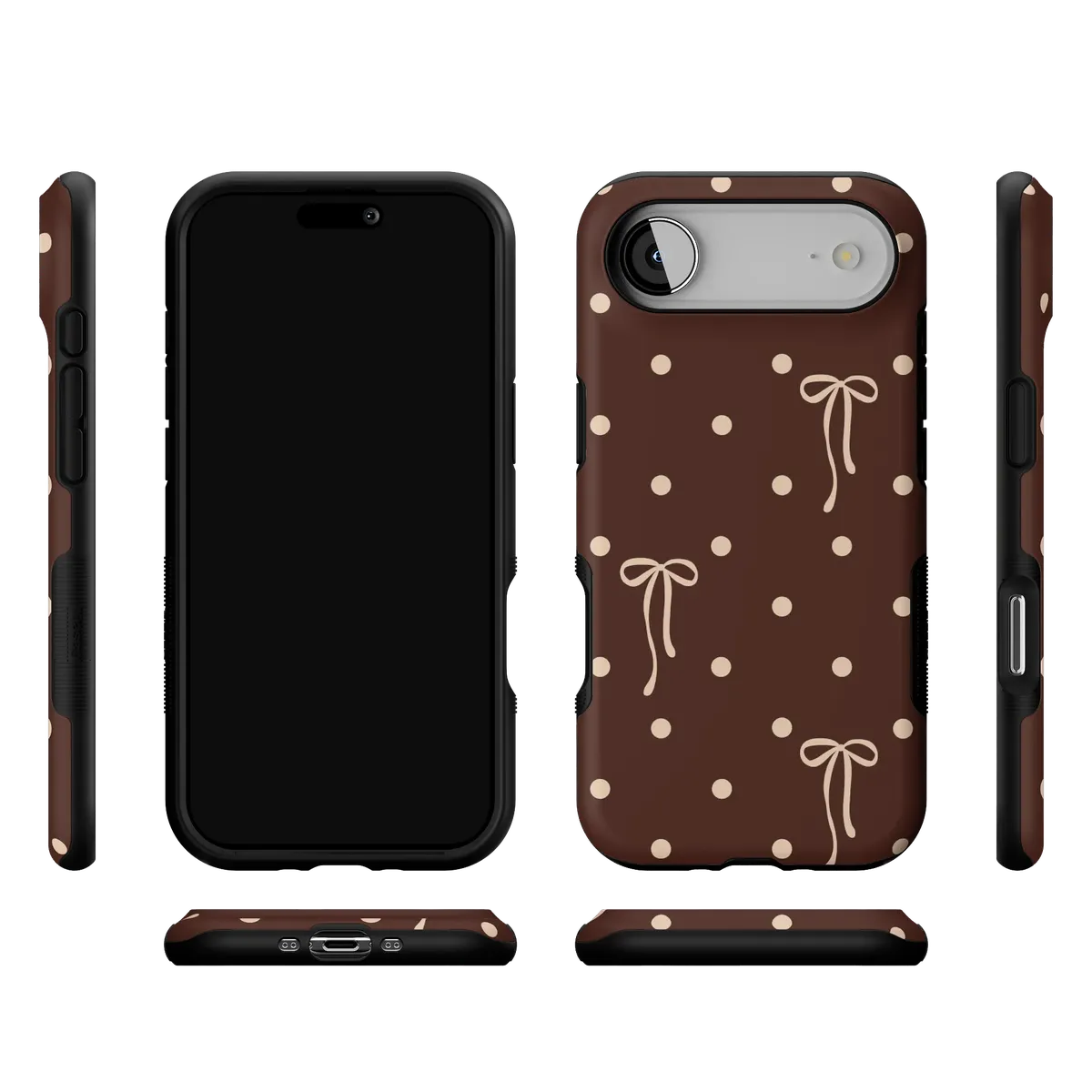 Teddy Bows | Brown Polka Dot Case