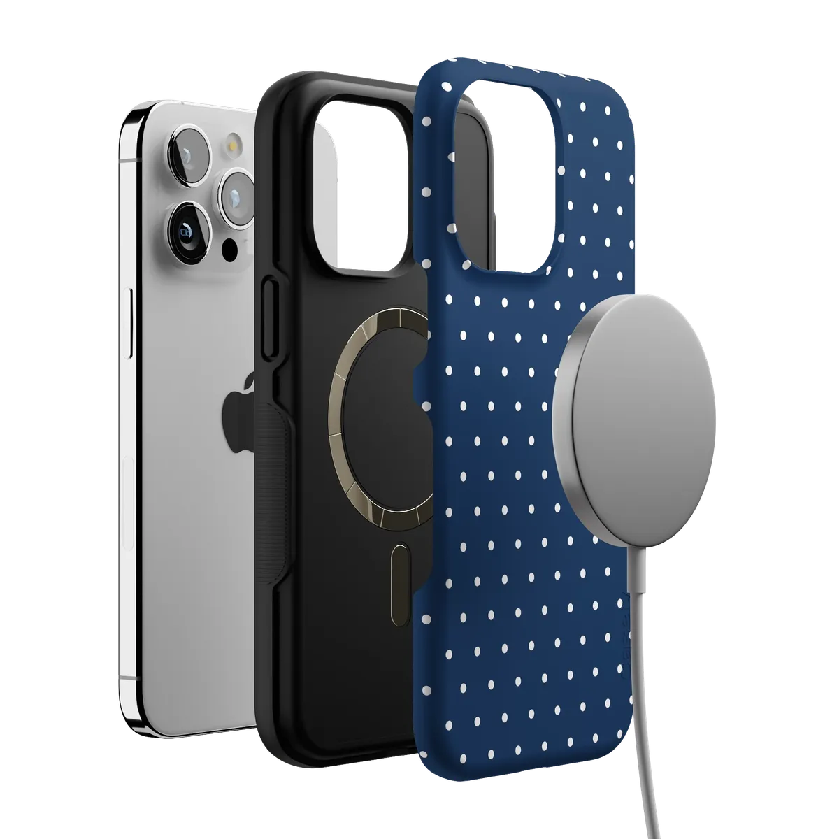 On the Dot | Navy Polka Dot Case
