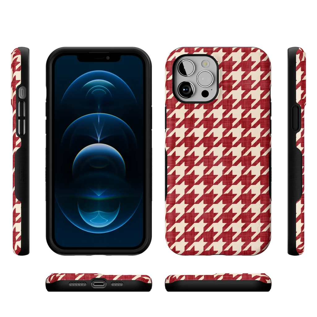 Scarlet Stitch | Red Houndstooth Case