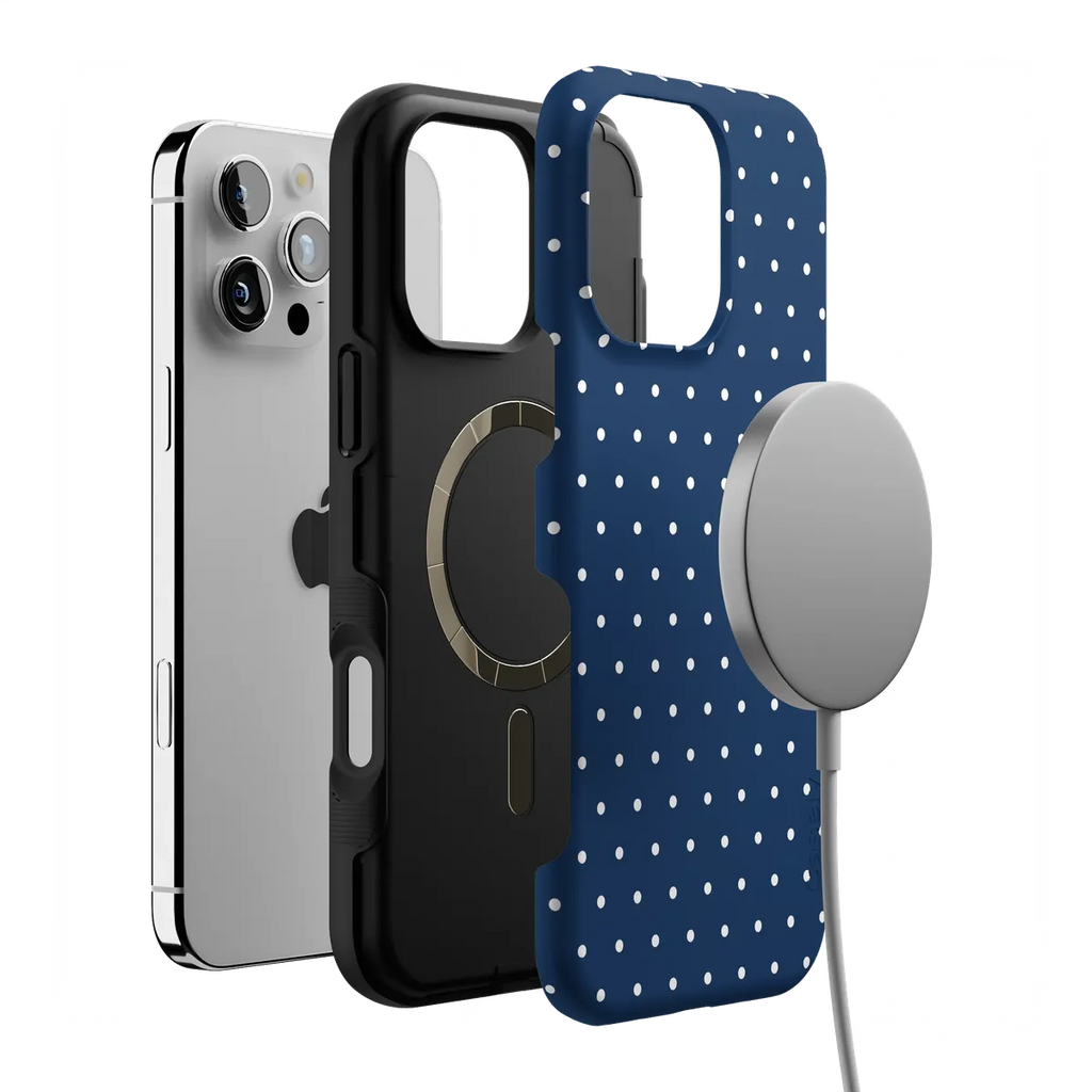 On the Dot | Navy Polka Dot Case