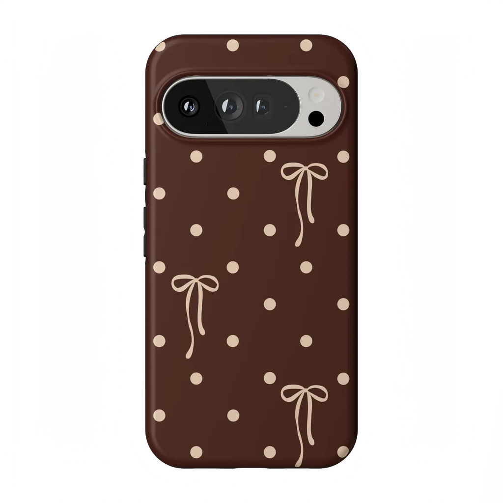Teddy Bows | Brown Polka Dot Case