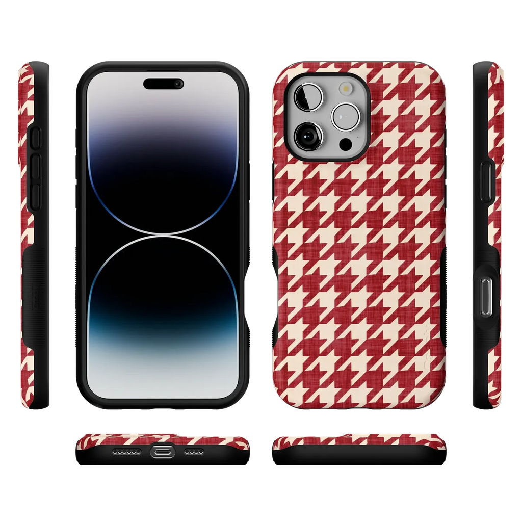Scarlet Stitch | Red Houndstooth Case
