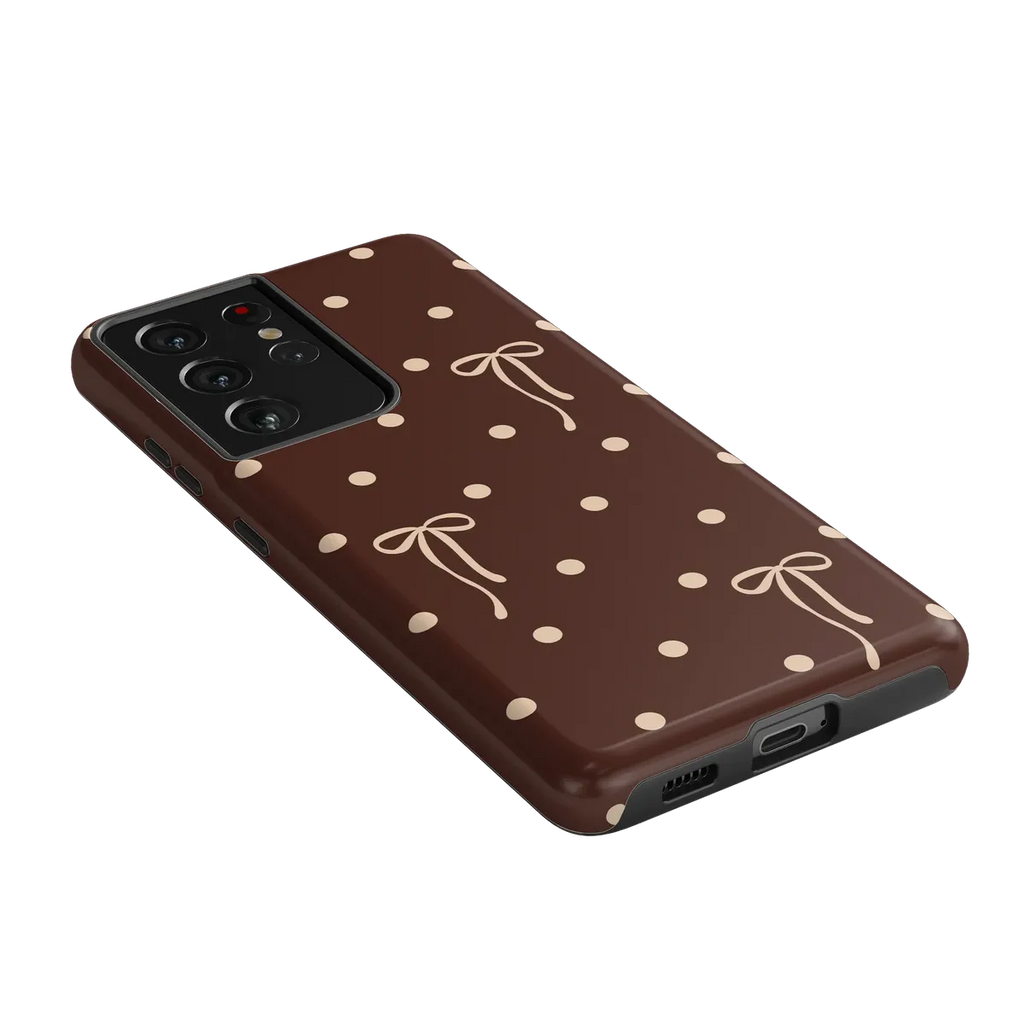 Teddy Bows | Brown Polka Dot Case