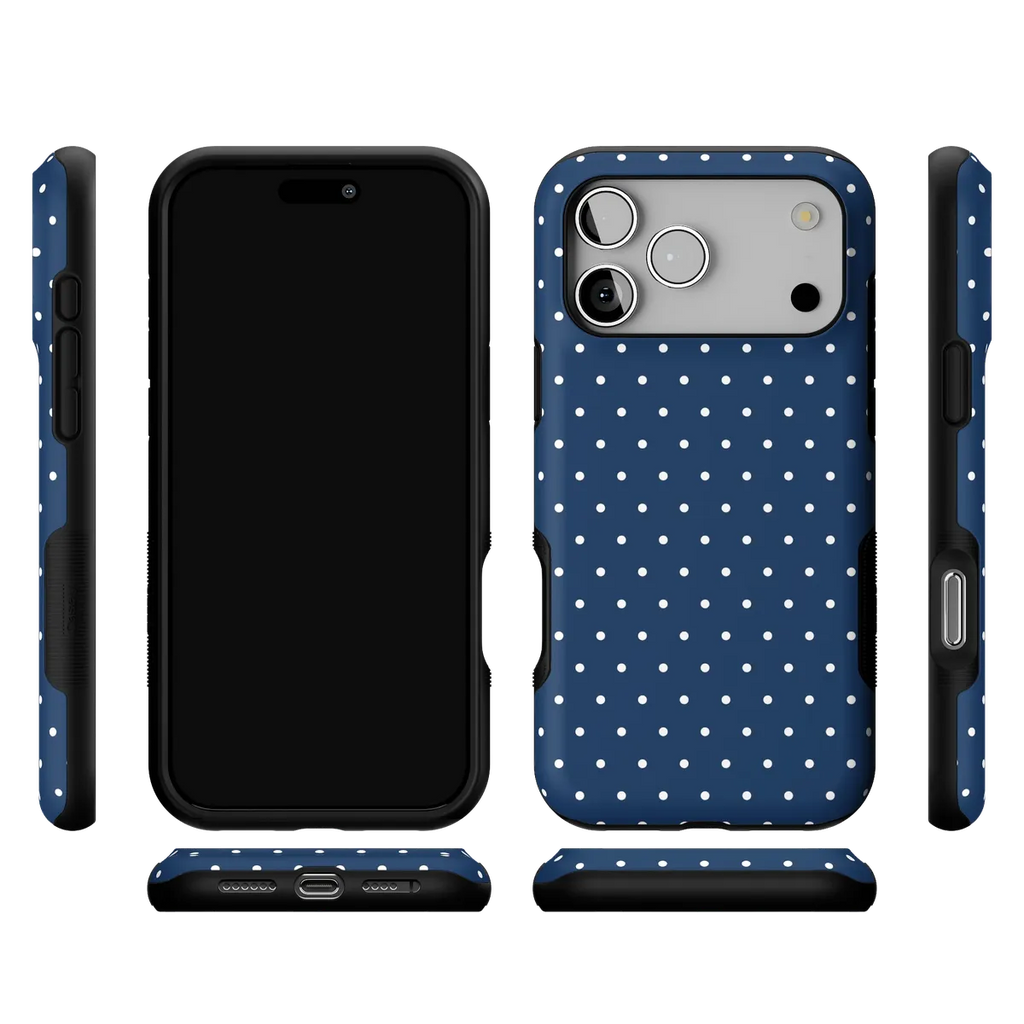 On the Dot | Navy Polka Dot Case