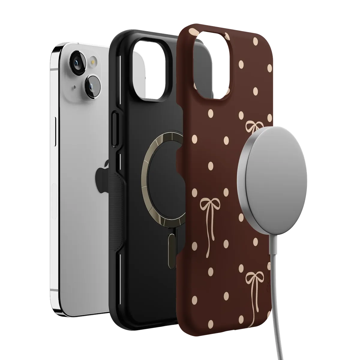 Teddy Bows | Brown Polka Dot Case