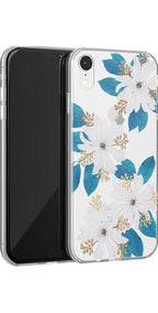 Forget Me Not | Blue and Gold Clear Floral Case