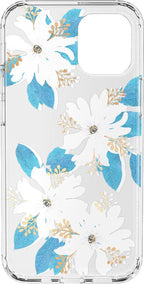 Forget Me Not | Blue and Gold Clear Floral Case