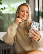 Forget Me Not | Blue and Gold Clear Floral Case