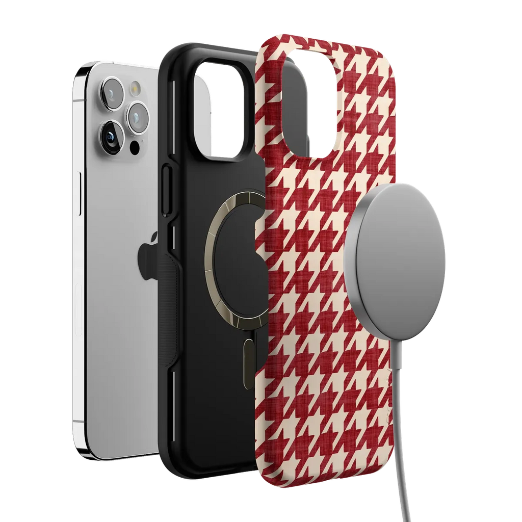 Scarlet Stitch | Red Houndstooth Case