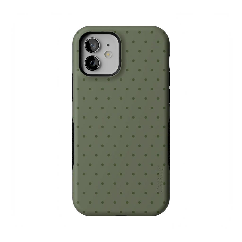 On the Dot | Olive Green Polka Dot Case