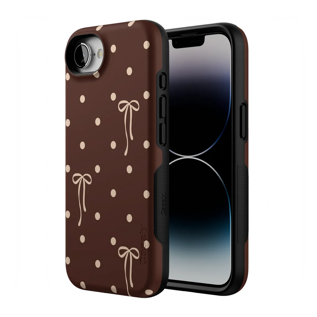 Teddy Bows | Brown Polka Dot Case