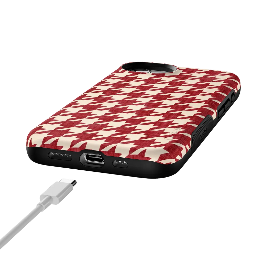 Scarlet Stitch | Red Houndstooth Case
