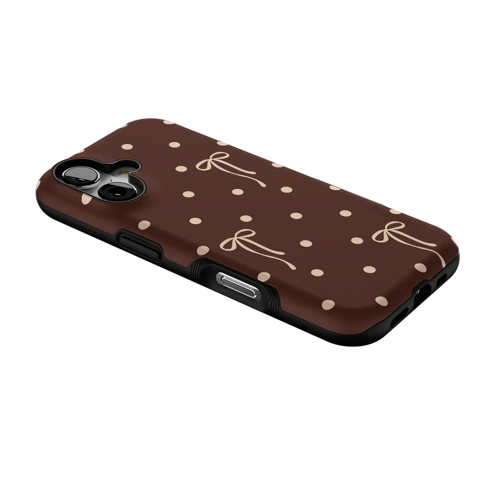 Teddy Bows | Brown Polka Dot Case