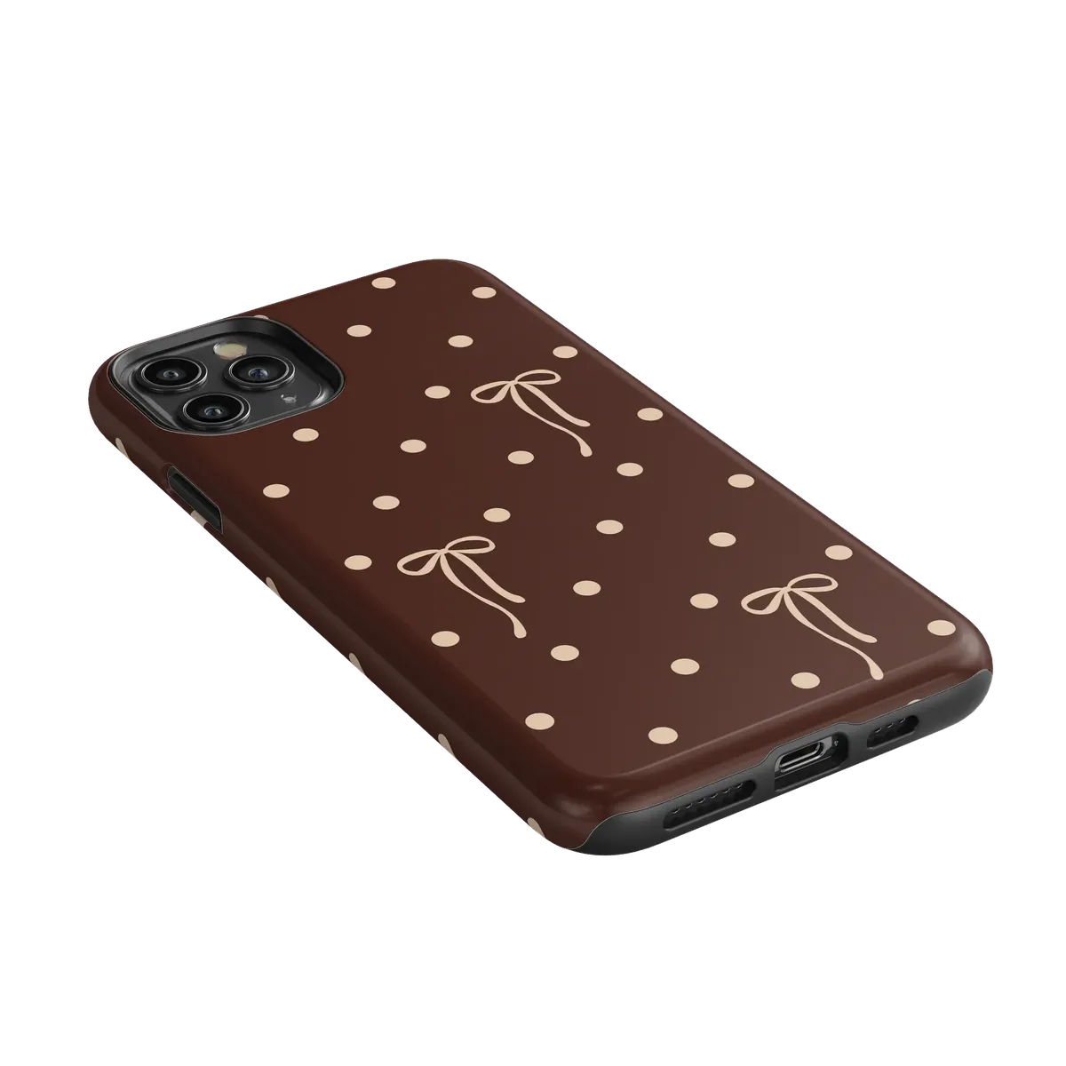 Teddy Bows | Brown Polka Dot Case