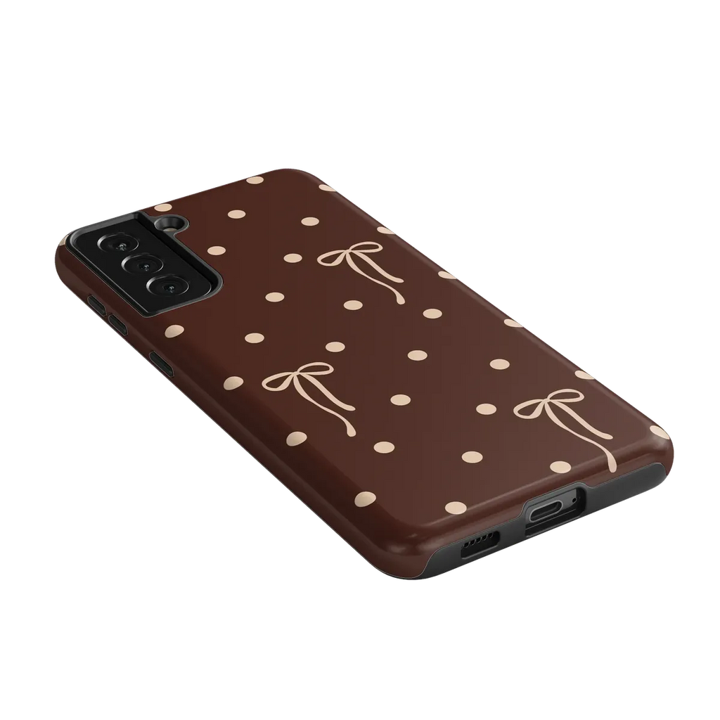 Teddy Bows | Brown Polka Dot Case