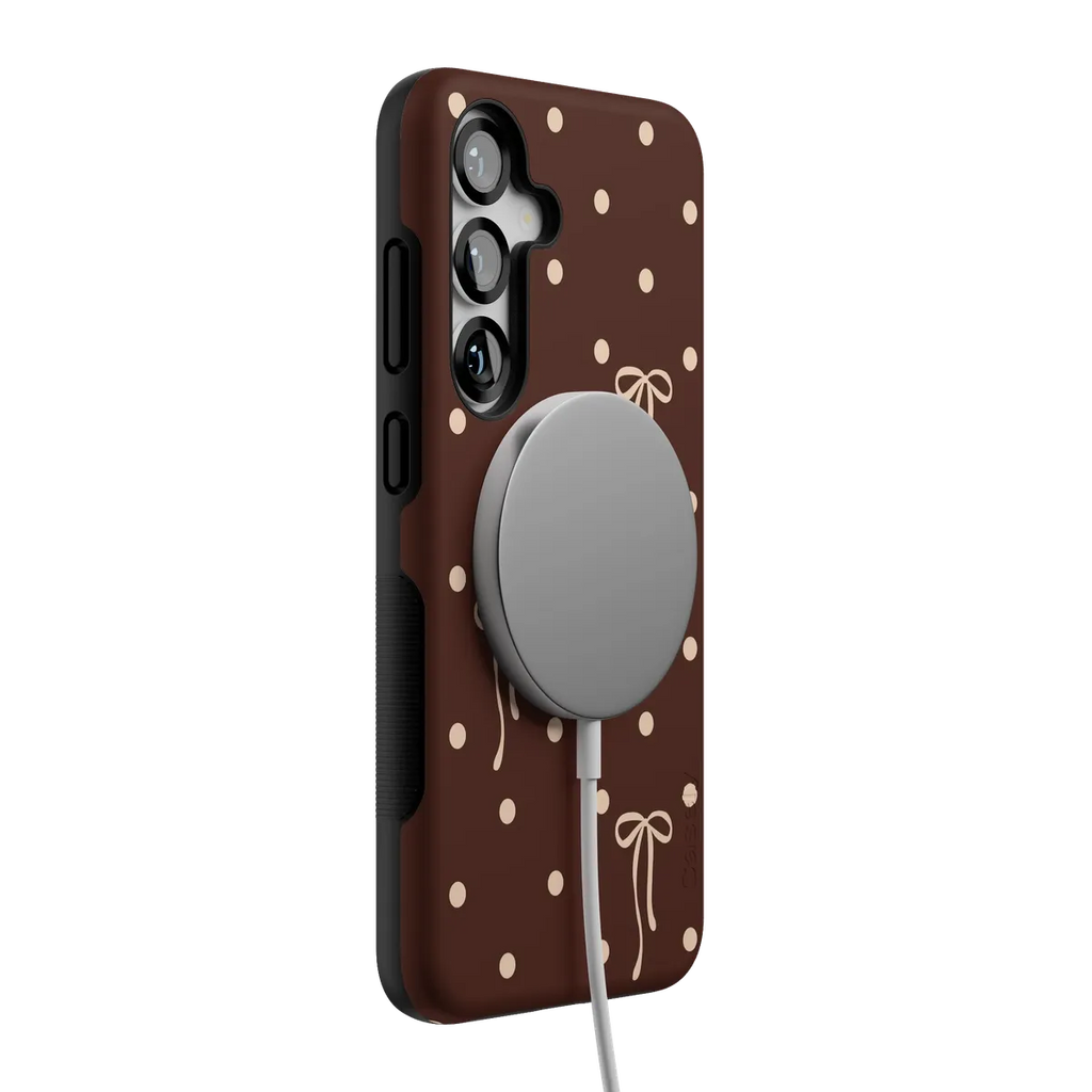 Teddy Bows | Brown Polka Dot Case