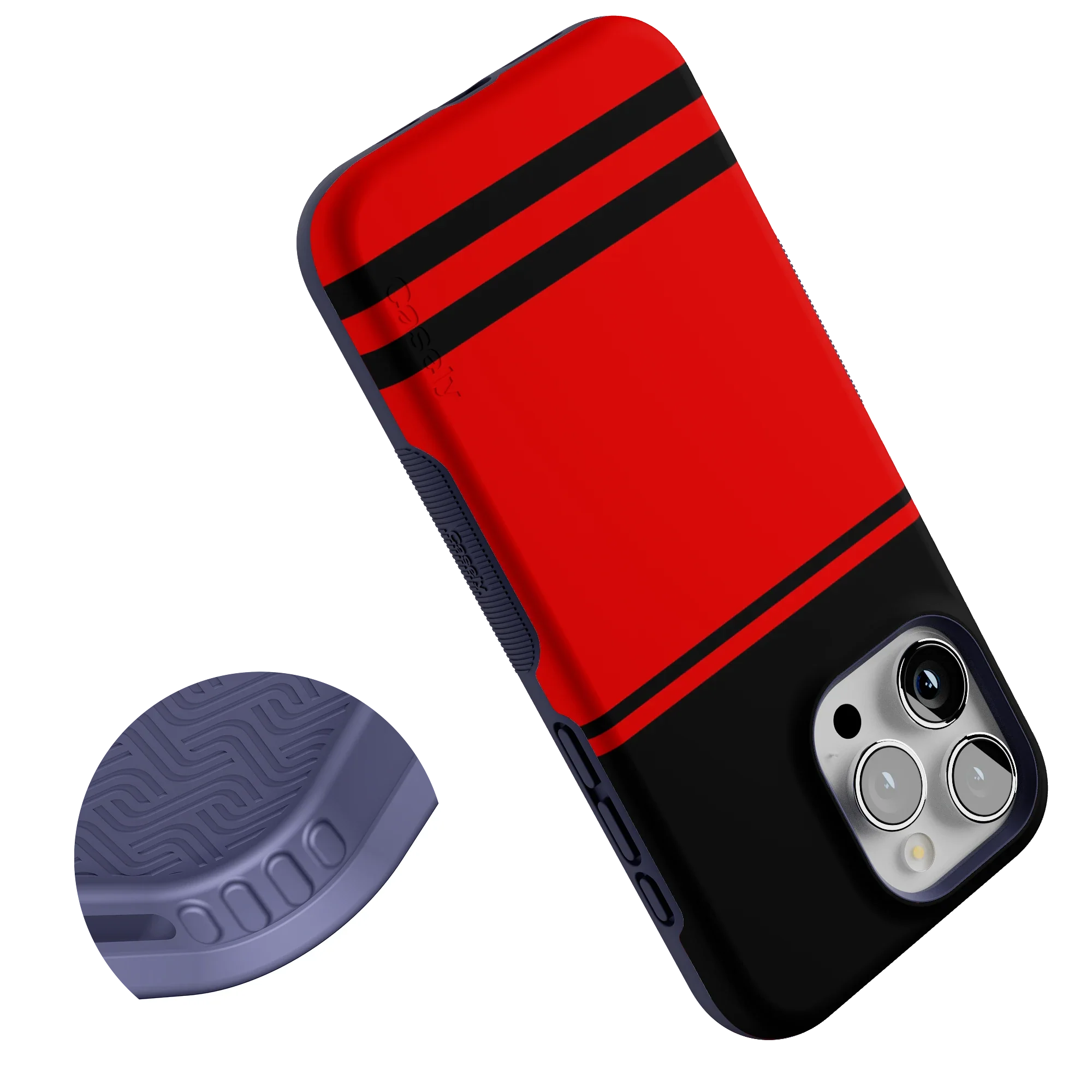 Storm Warning | Black & Red Stripes Case