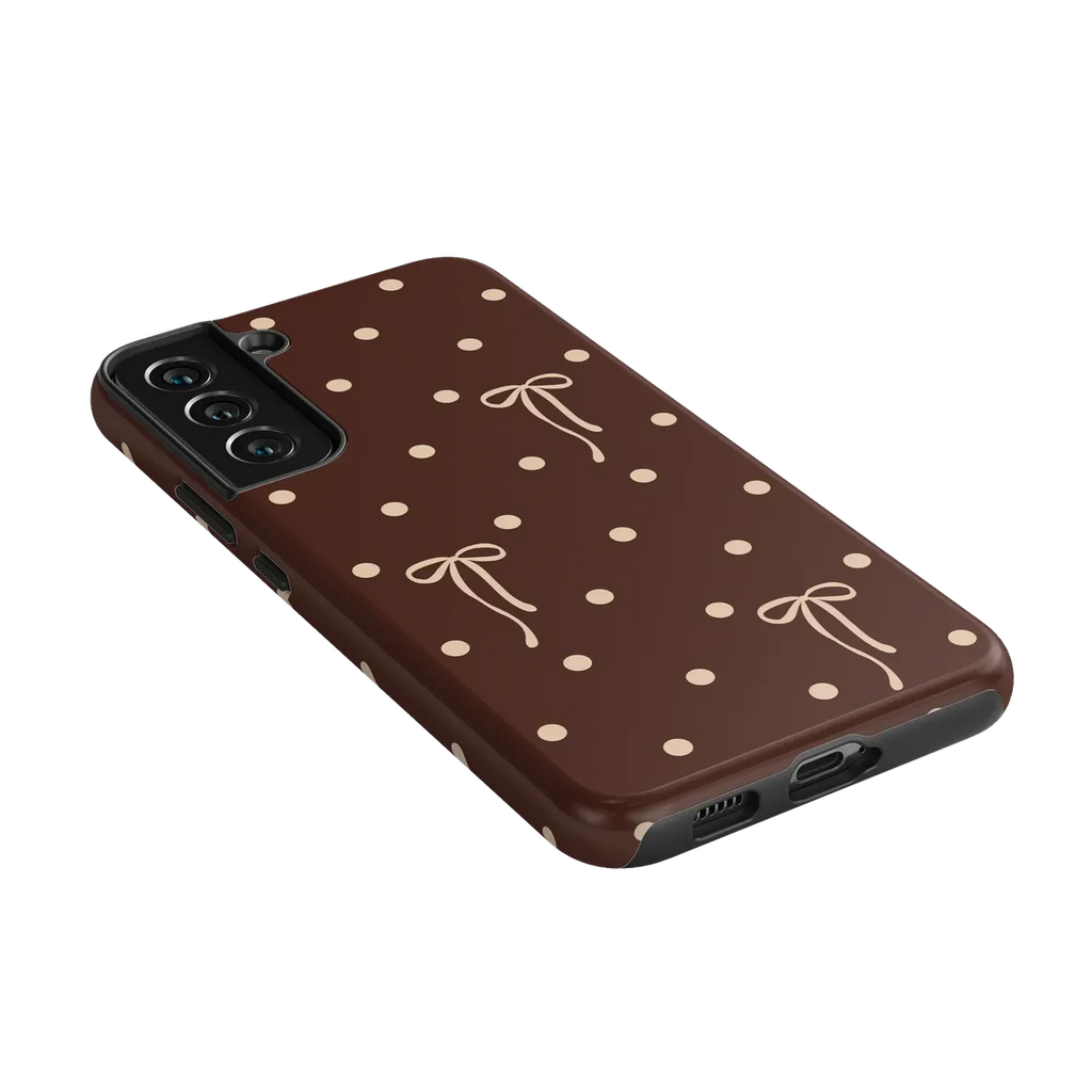 Teddy Bows | Brown Polka Dot Case