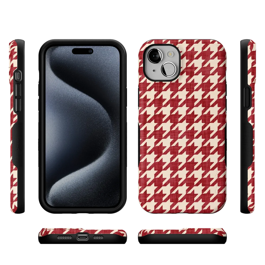 Scarlet Stitch | Red Houndstooth Case