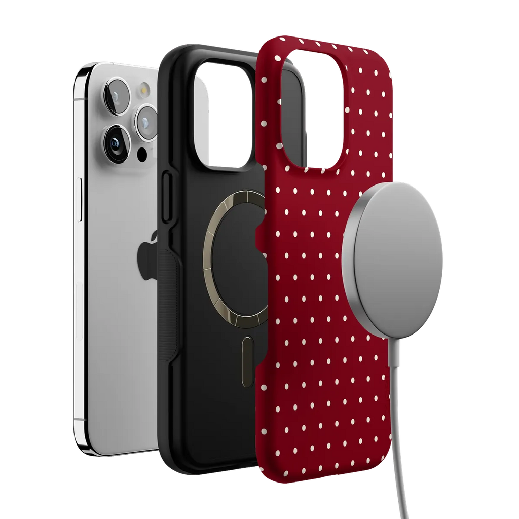 On the Dot | Maroon Polka Dot Case