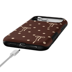 Teddy Bows | Brown Polka Dot Case