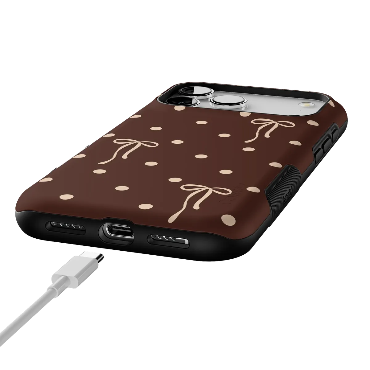 Teddy Bows | Brown Polka Dot Case