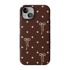 Teddy Bows | Brown Polka Dot Case