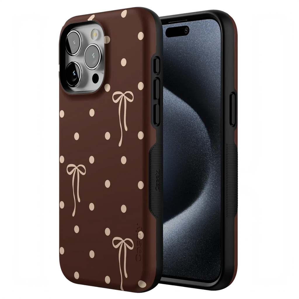 Teddy Bows | Brown Polka Dot Case