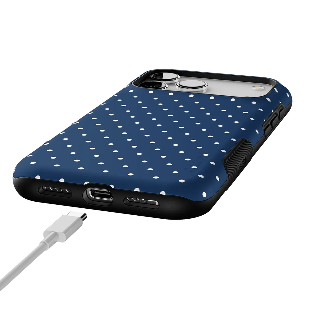 On the Dot | Navy Polka Dot Case