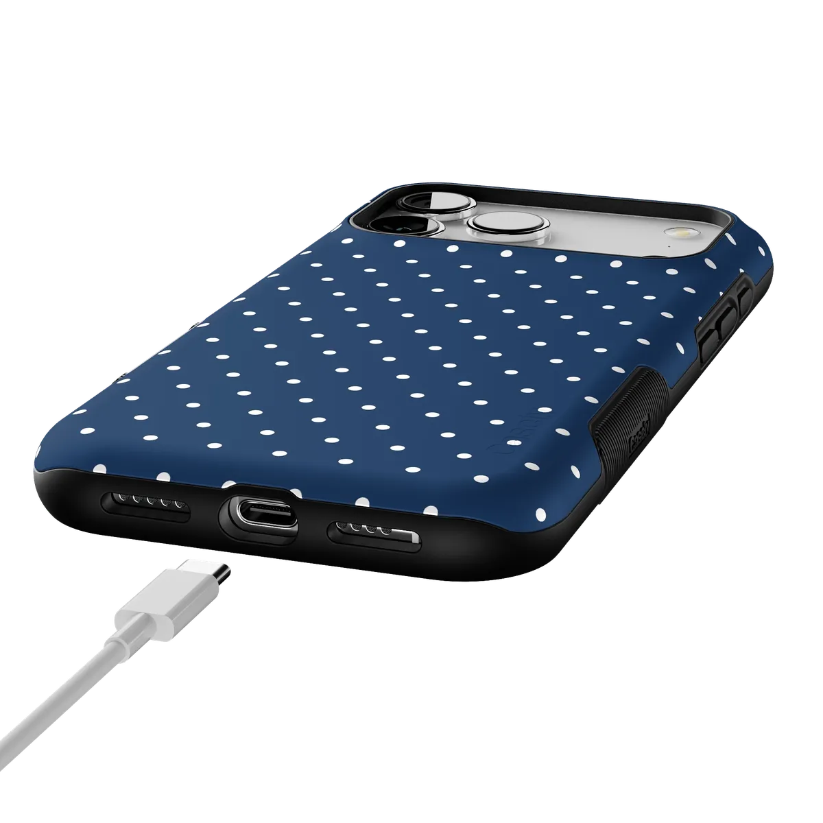 On the Dot | Navy Polka Dot Case