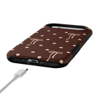 Teddy Bows | Brown Polka Dot Case