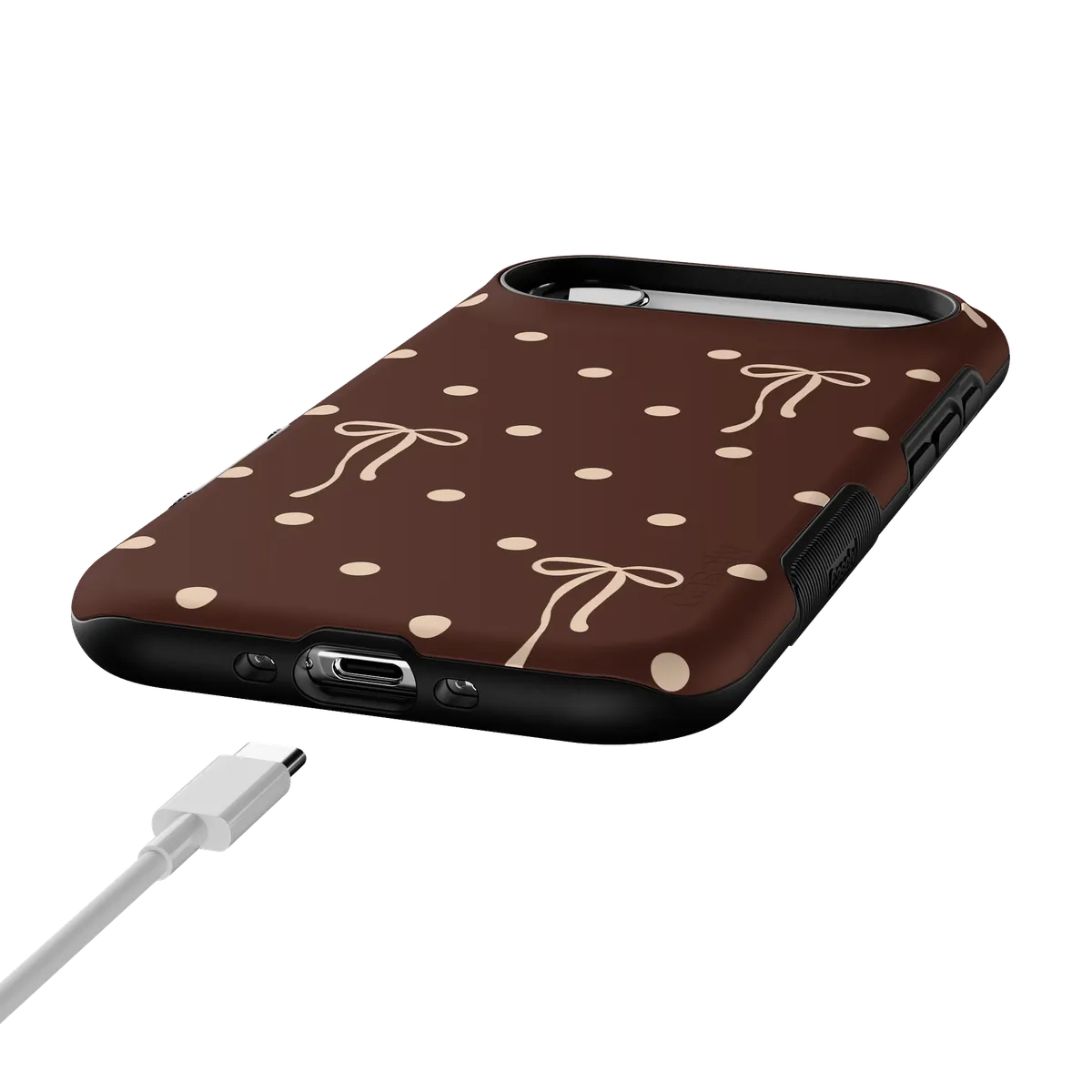Teddy Bows | Brown Polka Dot Case