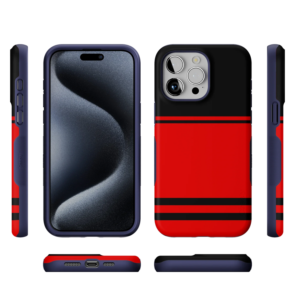 Storm Warning | Black & Red Stripes Case